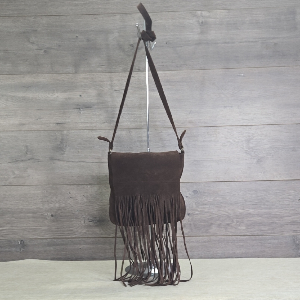 Hobo International Brown Fringe Suede Leather Shoulder Bag